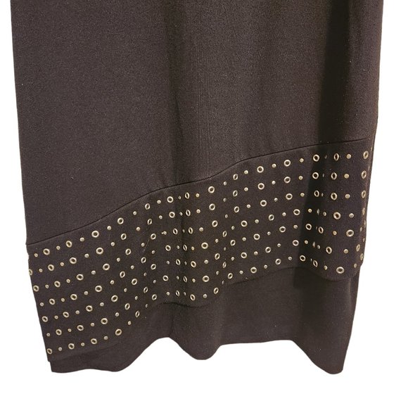 Bundle 3/$30 Beautiful Basic Black Dress With A Silver Metal Decorative Hemline - Picture 3 of 5